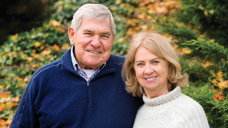 Outdoor photo of a senior couple